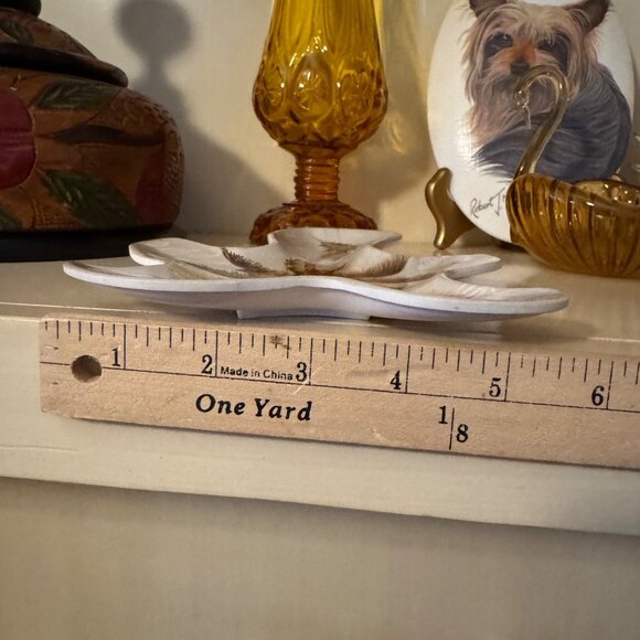 Vintage Tropical Palm Tree Green Beige Decorative Melamine Trinket Tray Set of 3 - Picture 14 of 16